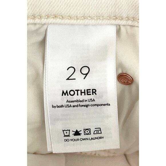 Mother The Rascal Crop Fray Cream Puff White Size 29 Raw Hem Casual Trendy - Picture 14 of 15
